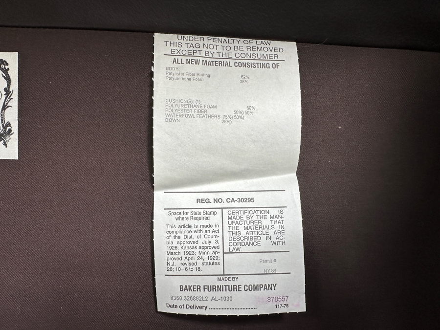 Just Added - Baker Furniture Archetype Maple And Brown Leather Round Tufted Barrel Back Club Chair 36W X 32D X 30H [Photo 9]