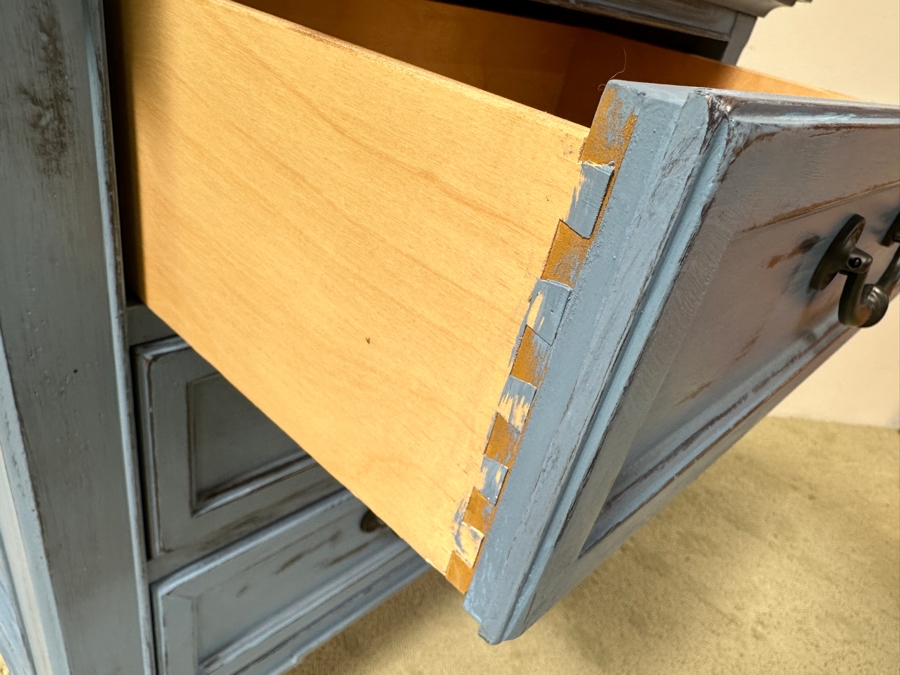 Just Added - Stanley Furniture 3-Drawer Nightstand Painted Blue 28.5W X 18.5D X 29.5H [Photo 4]