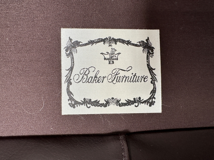 Just Added - Baker Furniture Archetype Maple Wood Banded Brown Leather Modern Sofa #1 78W X 32D X 32.5H Estimate $3,500 [Photo 6]