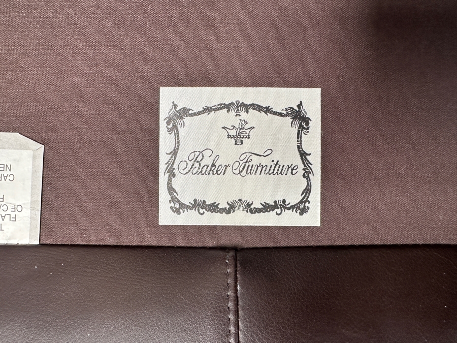 Just Added - Baker Furniture Archetype Maple Wood Banded Brown Leather Modern Sofa #2 78W X 32D X 32.5H Estimate $3,500 [Photo 6]