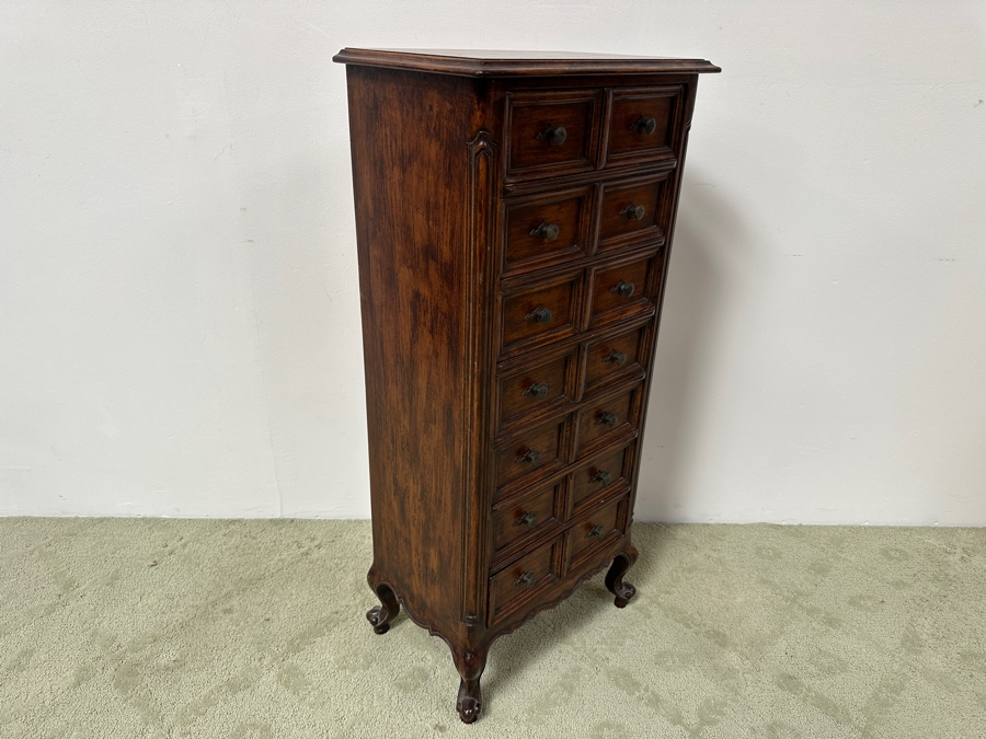 Just Added - Vintage Wooden 7-Drawer Chest Of Drawers Lingerie Chest 48W X 12D X 41.5H [Photo 5]