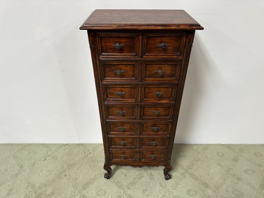 Just Added - Vintage Wooden 7-Drawer Chest Of Drawers Lingerie Chest 48W X 12D X 41.5H [Photo 3]