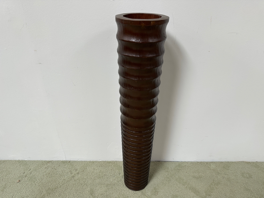 Just Added - Turned Wooden Floor Vase 36H [Photo 2]