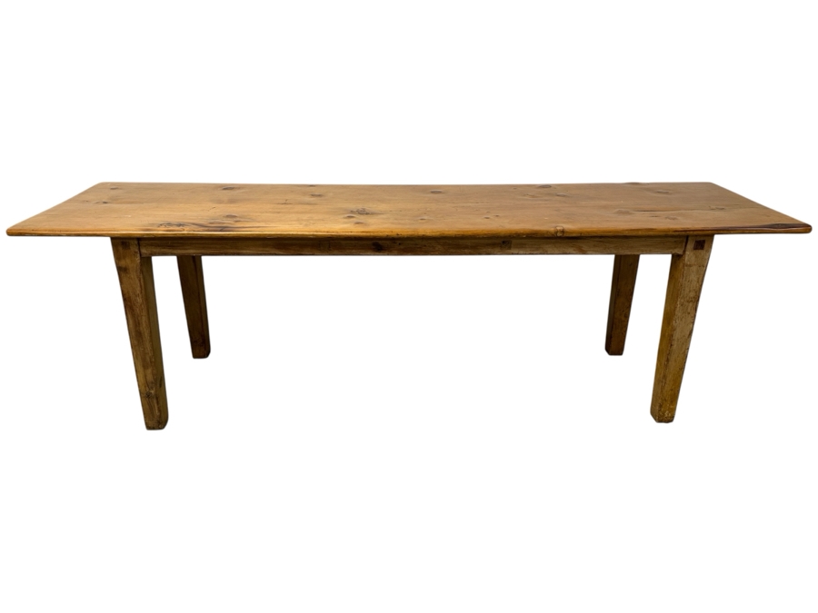 Just Added - Antique Pine Farm Dining Table 100'W X 26'D X 30'H