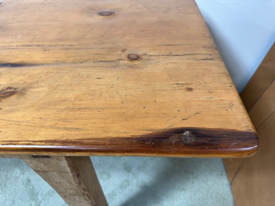 Just Added - Antique Pine Farm Dining Table 100'W X 26'D X 30'H [Photo 6]