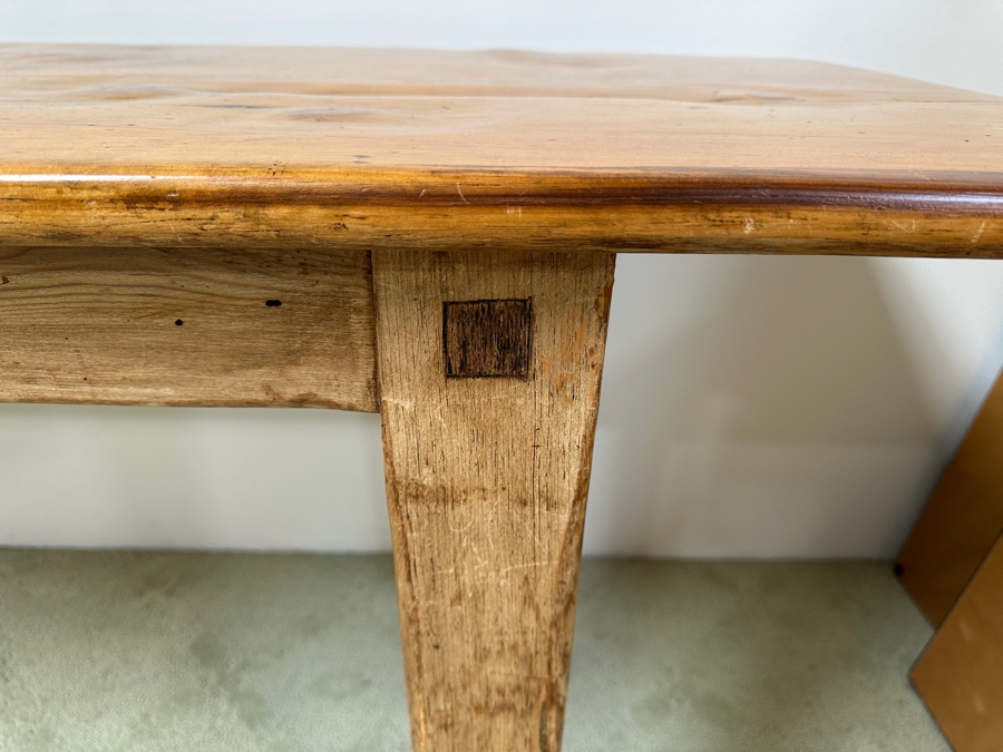 Just Added - Antique Pine Farm Dining Table 100'W X 26'D X 30'H [Photo 5]