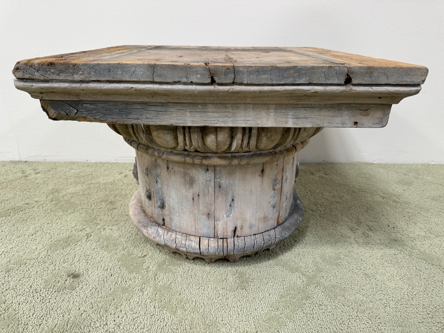 Just Added - Vintage Wooden Architectural Stand 21W X 21D X 16H [Photo 3]