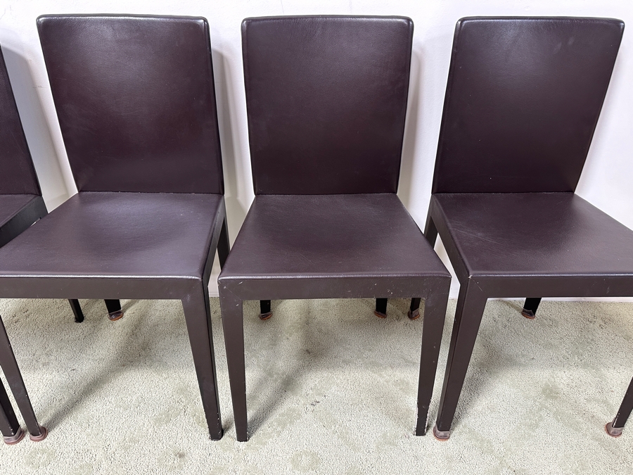 Just Added - Set Of Four Leather Wrapped Dining Chairs 18W X 17D X 34H [Photo 4]