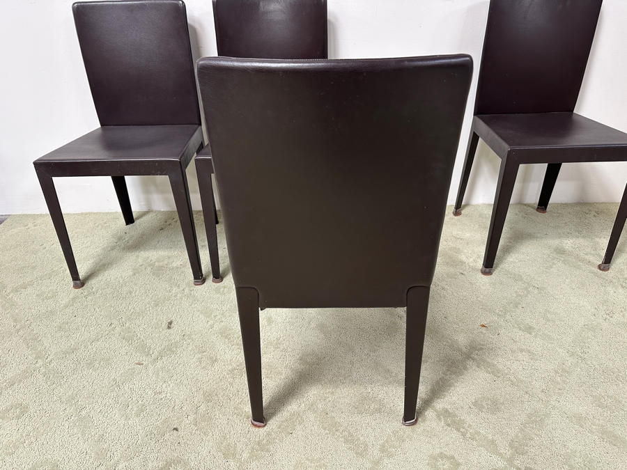 Just Added - Set Of Four Leather Wrapped Dining Chairs 18W X 17D X 34H [Photo 8]