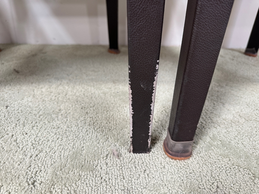 Just Added - Set Of Four Leather Wrapped Dining Chairs 18W X 17D X 34H [Photo 5]