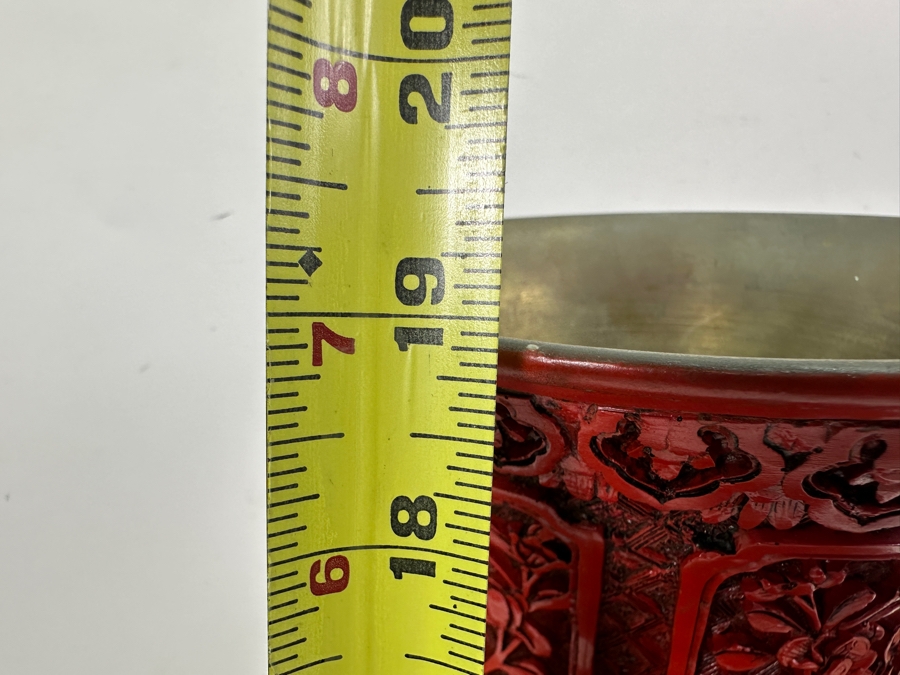 Just Added - Large Chinese Cinnabar Vase 19'H [Photo 9]
