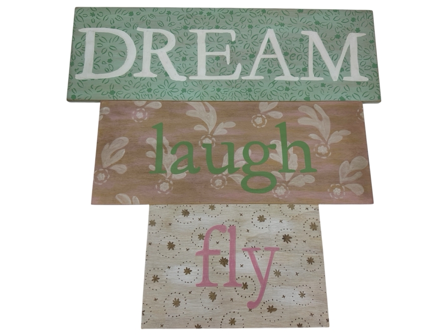 Just Added - (3) Pottery Barn Kids Wooden Word Plaques