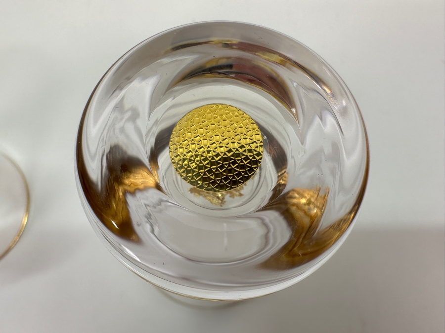 Just Added - Pair Of 24k Gold Foil Crystal Shot Glasses 3'H [Photo 6]