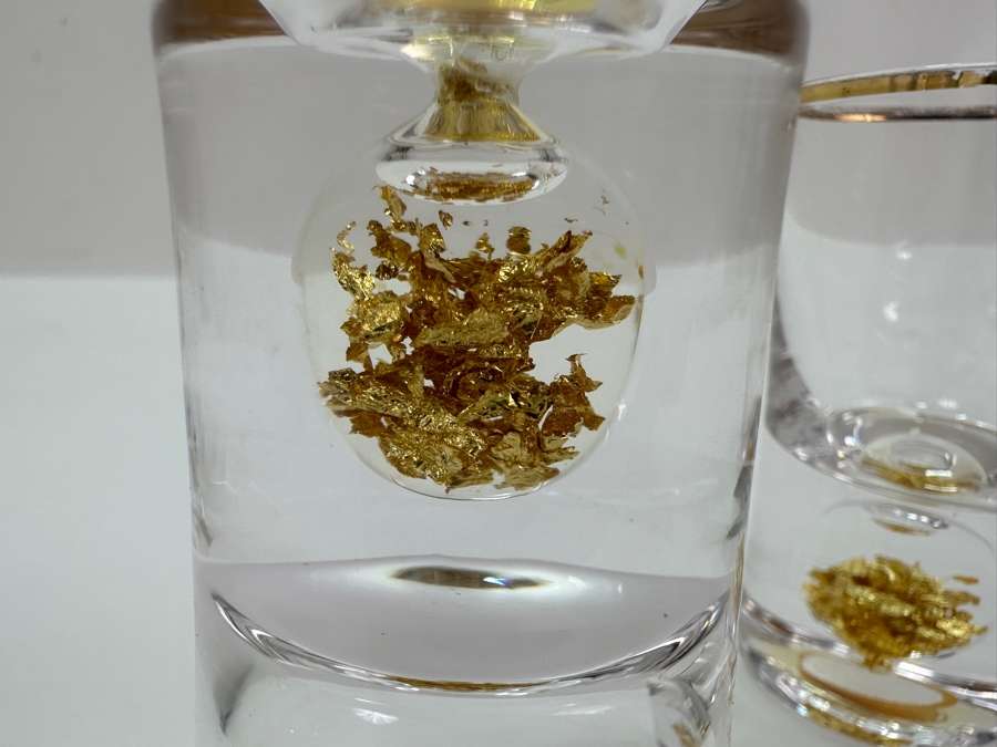 Just Added - Pair Of 24k Gold Foil Crystal Shot Glasses 3'H [Photo 4]