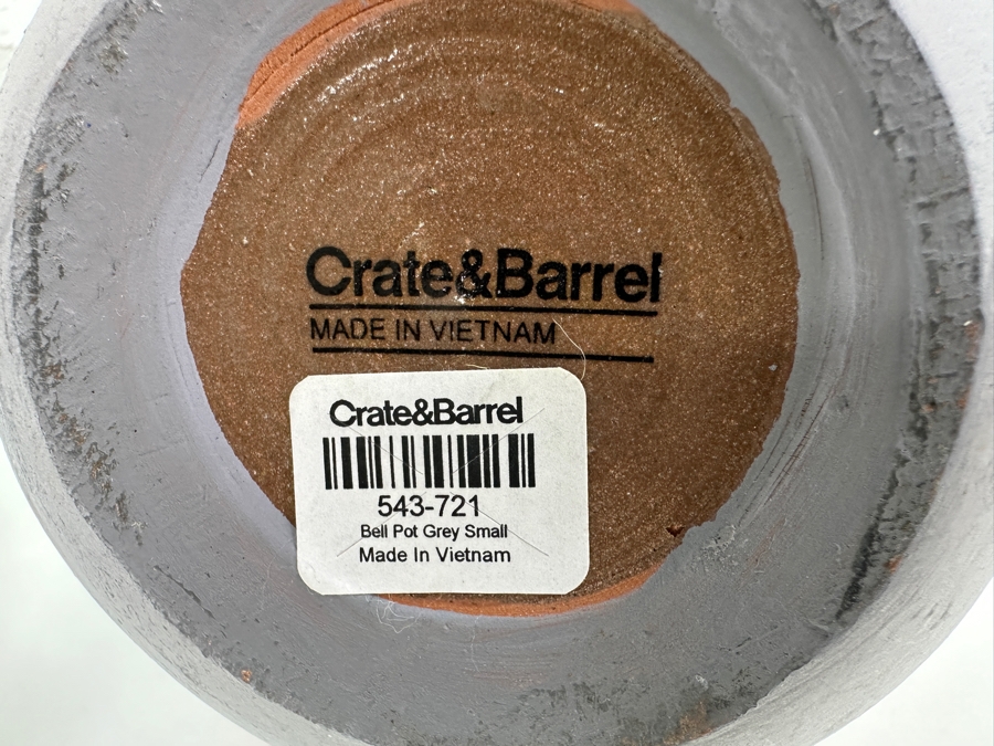 Just Added - (4) Crate & Barrel Bell Pots White & Grey 5.5'H & 7'H [Photo 4]