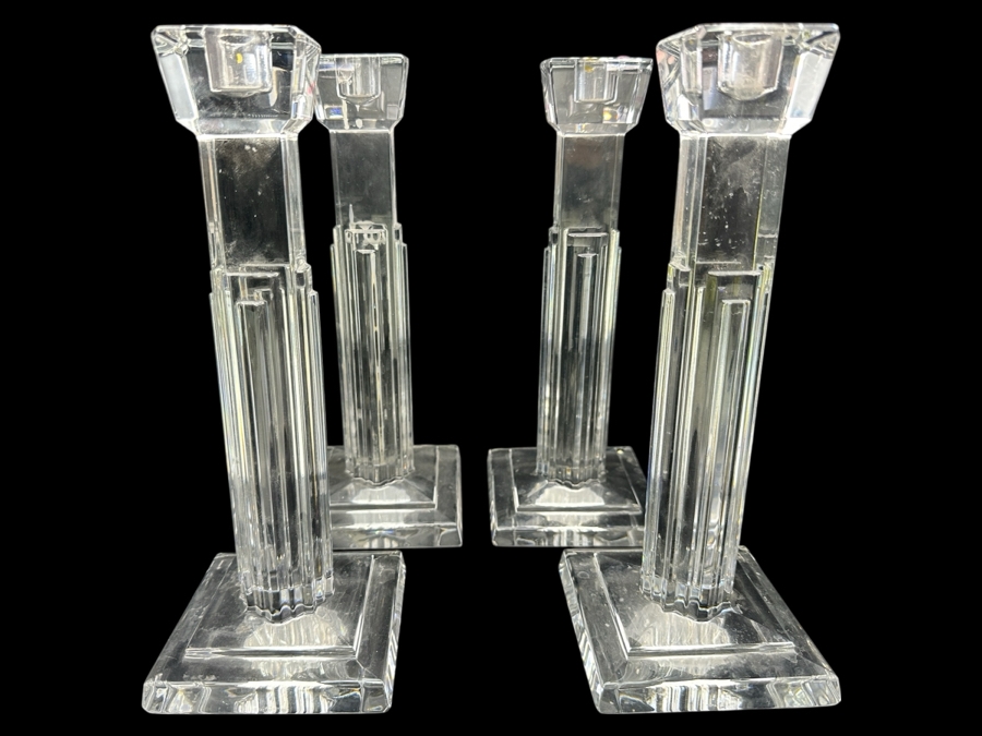 Just Added - (4) Vintage Waterford Crystal Metropolitan Candlesticks 10'H