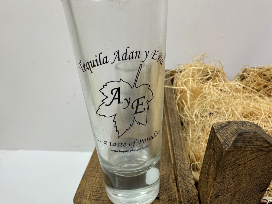 Just Added - Special Edition Tequila Adan Y Eva (6) Shot Glasses With Cart Holder 12.5W X 15D [Photo 5]