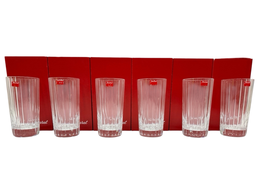 Just Added - (6) New Baccarat Crystal Harmonie Highball Glasses With Boxes 5.5'H - Replacements Value $1,080