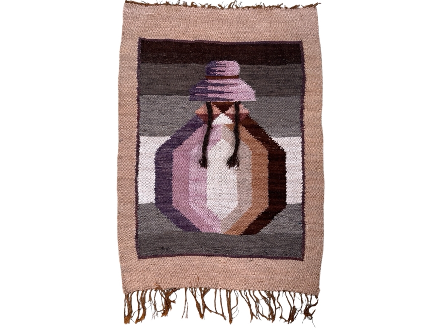 Just Added - Vintage Woven Wool Wall Tapestry Wall Hanging 23 X 32