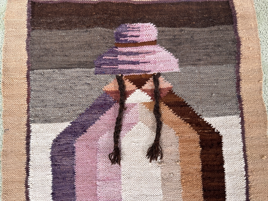 Just Added - Vintage Woven Wool Wall Tapestry Wall Hanging 23 X 32 [Photo 3]