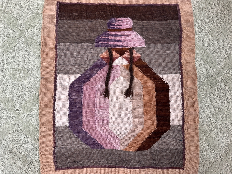 Just Added - Vintage Woven Wool Wall Tapestry Wall Hanging 23 X 32 [Photo 2]