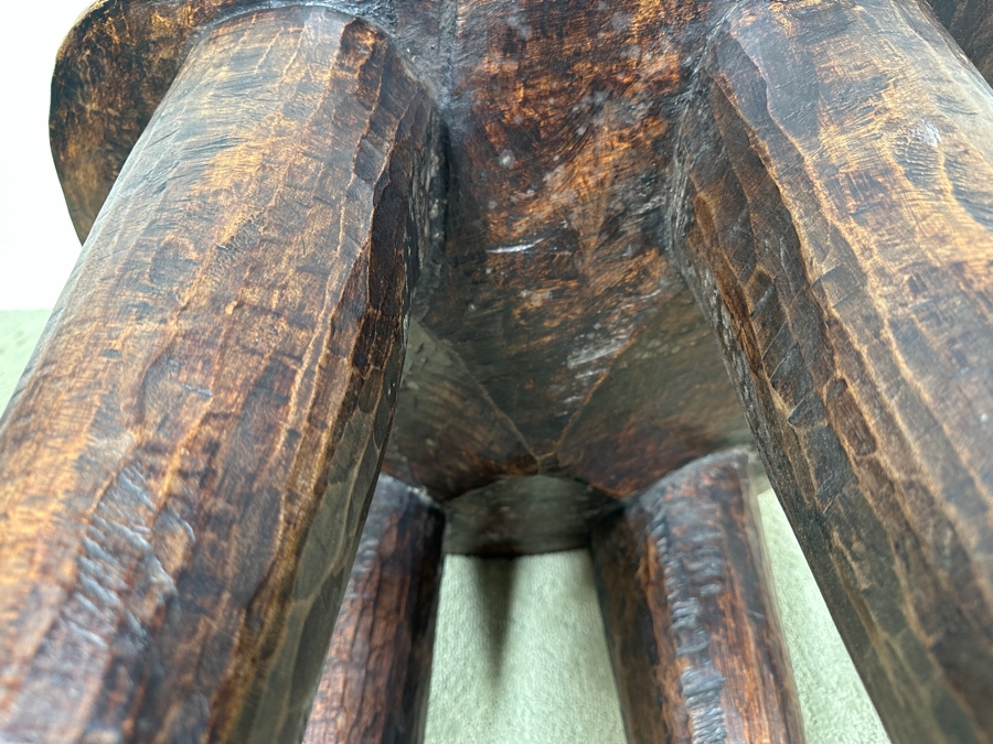 Just Added - Large Vintage Hand Carved One-Piece African Senufo Stool 25'W X 22.5'D X 22'H Estimate $1,000 [Photo 10]