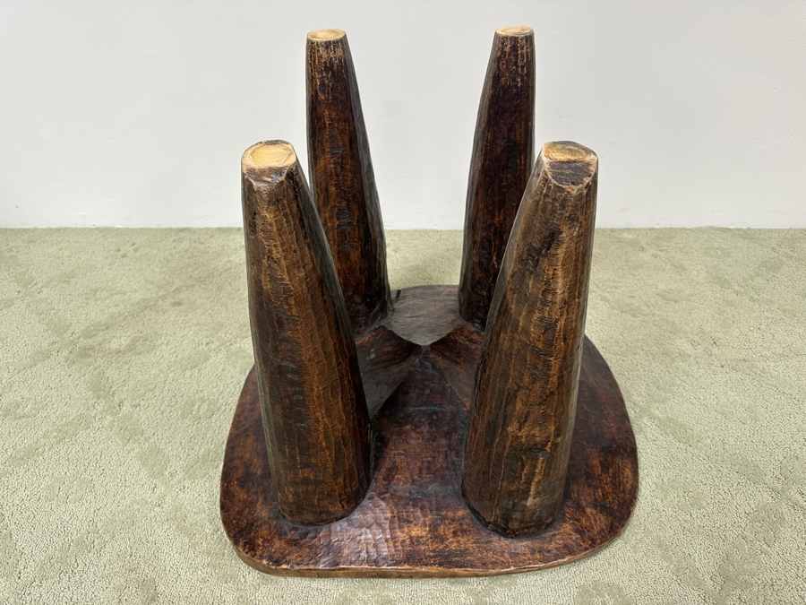 Just Added - Large Vintage Hand Carved One-Piece African Senufo Stool 25'W X 22.5'D X 22'H Estimate $1,000 [Photo 11]