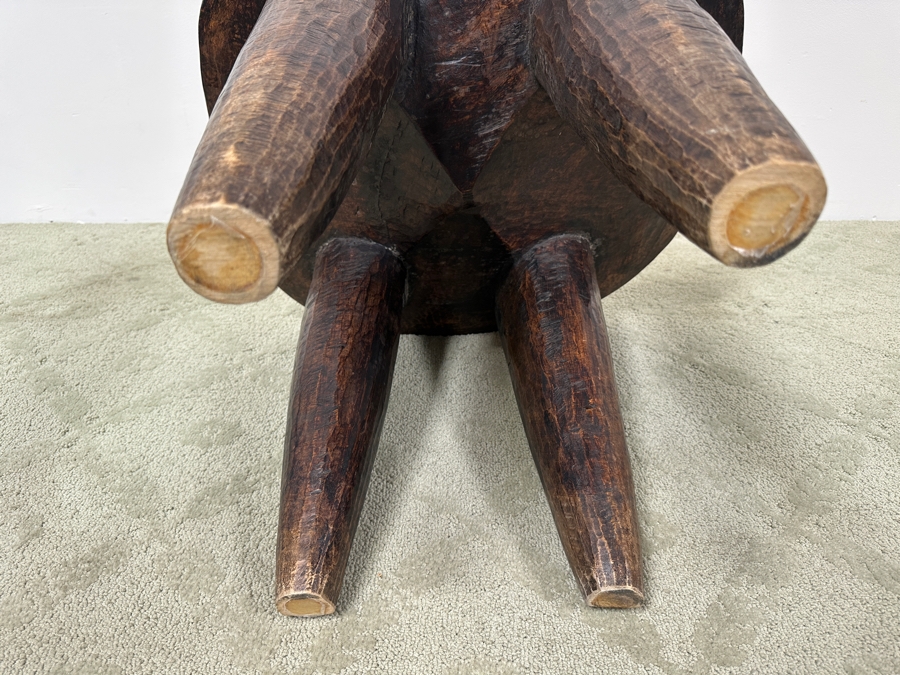 Just Added - Large Vintage Hand Carved One-Piece African Senufo Stool 25'W X 22.5'D X 22'H Estimate $1,000 [Photo 9]