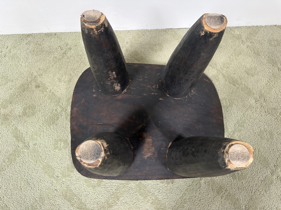 Just Added - Large Vintage Hand Carved One-Piece African Senufo Stool 26.5'W X 20.5'D X 20'H Estimate $1,000 [Photo 11]