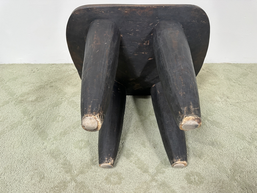 Just Added - Large Vintage Hand Carved One-Piece African Senufo Stool 26.5'W X 20.5'D X 20'H Estimate $1,000 [Photo 8]
