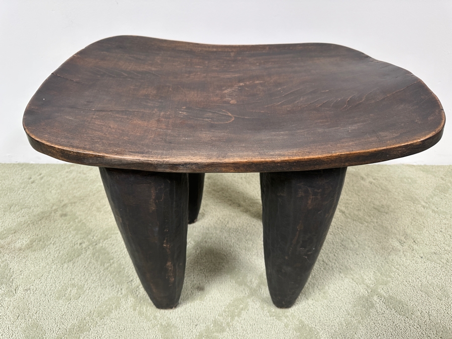 Just Added - Large Vintage Hand Carved One-Piece African Senufo Stool 26.5'W X 20.5'D X 20'H Estimate $1,000 [Photo 2]
