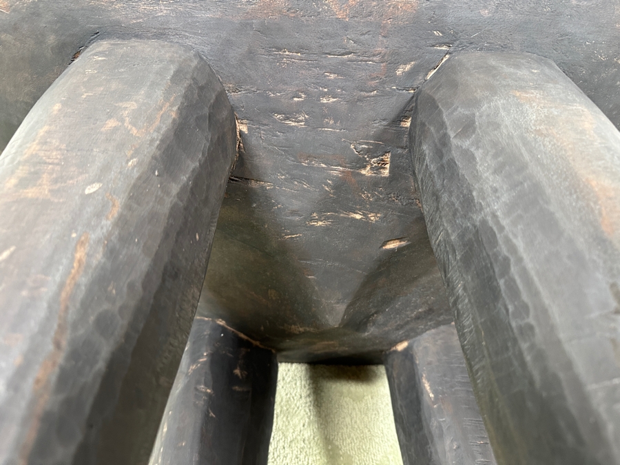 Just Added - Large Vintage Hand Carved One-Piece African Senufo Stool 26.5'W X 20.5'D X 20'H Estimate $1,000 [Photo 10]