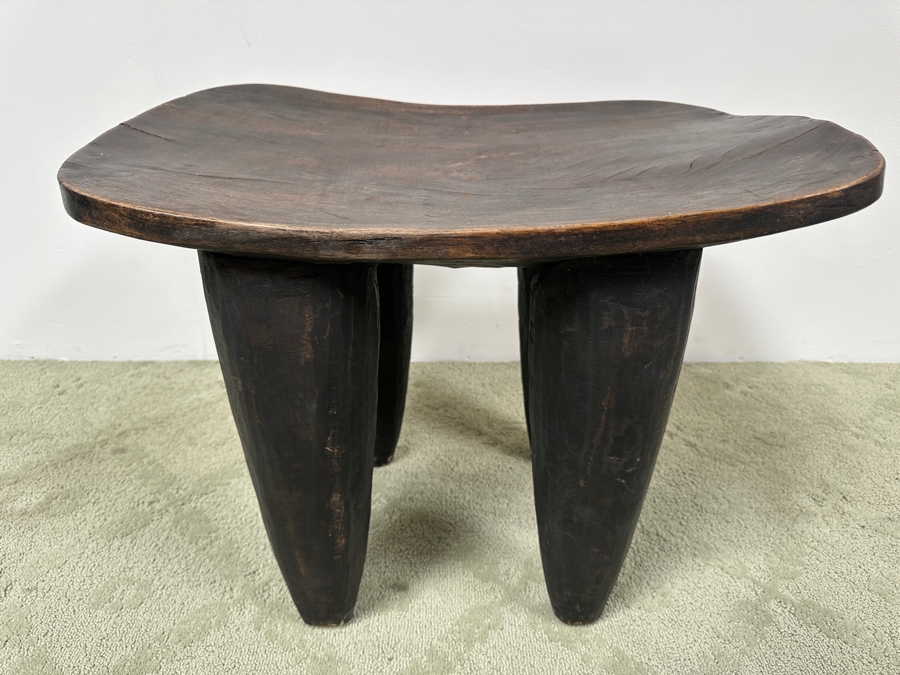 Just Added - Large Vintage Hand Carved One-Piece African Senufo Stool 26.5'W X 20.5'D X 20'H Estimate $1,000 [Photo 3]