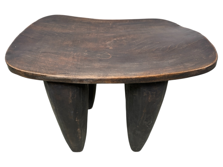 Just Added - Large Vintage Hand Carved One-Piece African Senufo Stool 26.5'W X 20.5'D X 20'H Estimate $1,000