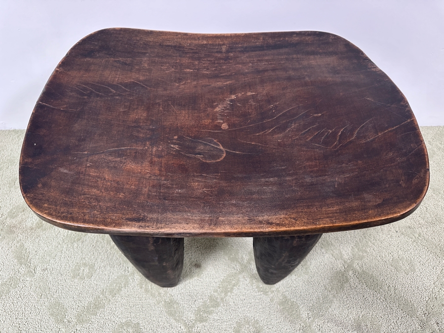 Just Added - Large Vintage Hand Carved One-Piece African Senufo Stool 26.5'W X 20.5'D X 20'H Estimate $1,000 [Photo 4]