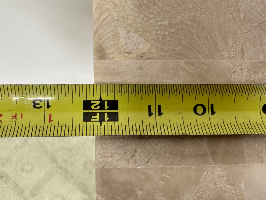 Just Added - Vintage Marquis Collection Of Beverly Hills Natural Fossil Stone Or Seashell Inlay Hand Cut Piece-By-Piece Pedestal 12W X 12D X 42H [Photo 8]