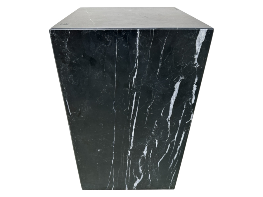 Just Added - Marble Plinth Side Table Tall - Black Marquina Norm Architects For Audo Copenhagen (Formerly Menu) 11.8'W X 11.8'D X 20'H Retails $1,925