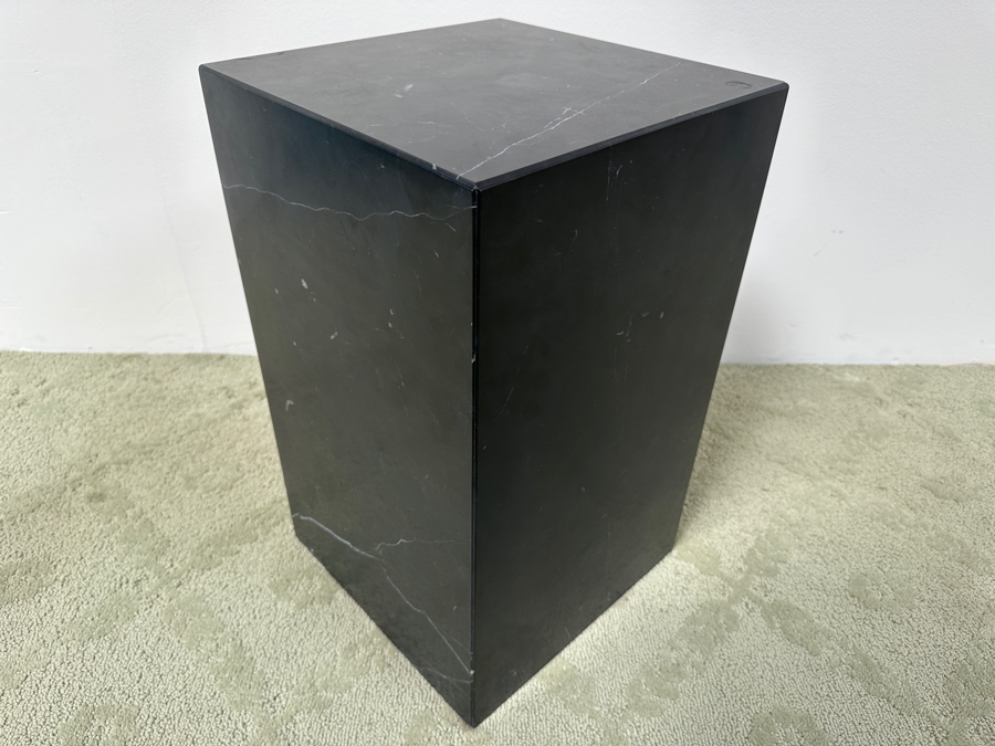 Just Added - Marble Plinth Side Table Tall - Black Marquina Norm Architects For Audo Copenhagen (Formerly Menu) 11.8'W X 11.8'D X 20'H Retails $1,925 [Photo 3]