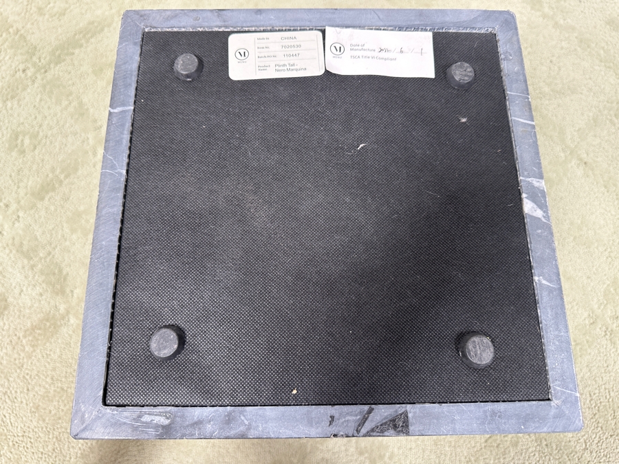 Just Added - Marble Plinth Side Table Tall - Black Marquina Norm Architects For Audo Copenhagen (Formerly Menu) 11.8'W X 11.8'D X 20'H Retails $1,925 [Photo 5]