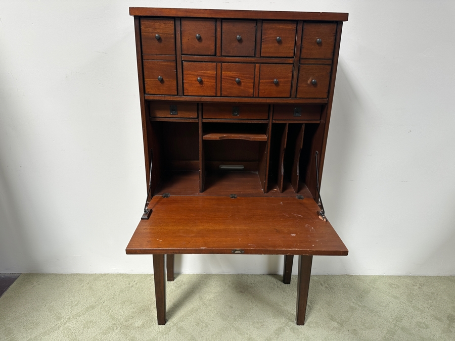 Just Added - Pottery Barn Apothecary Drop Front Desk (2-Pieces) 32.5W X 16.5D X 61H [Photo 3]