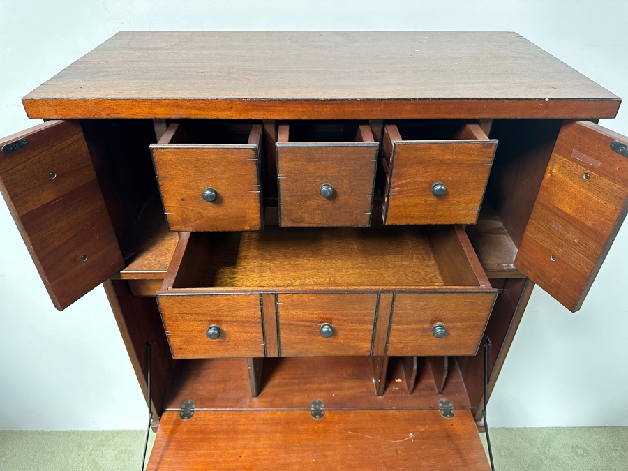 Just Added - Pottery Barn Apothecary Drop Front Desk (2-Pieces) 32.5W X 16.5D X 61H [Photo 4]