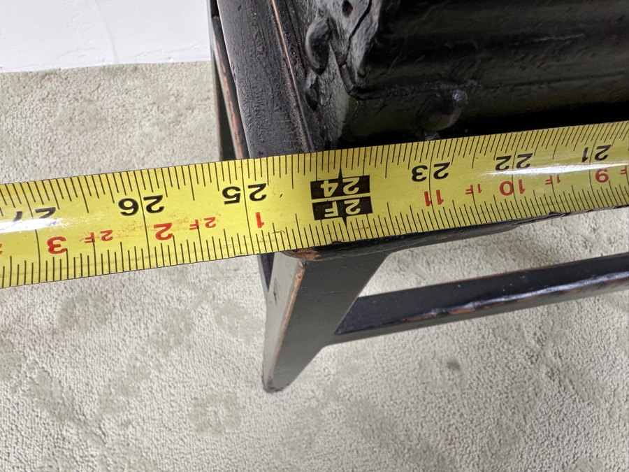 Just Added - Vintage Chinese Wooden Box Table With Metal Hardware 25W X 16D X 26H [Photo 8]