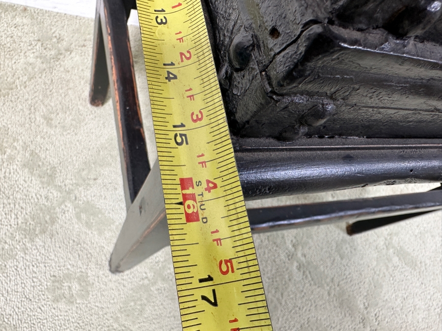 Just Added - Vintage Chinese Wooden Box Table With Metal Hardware 25W X 16D X 26H [Photo 9]