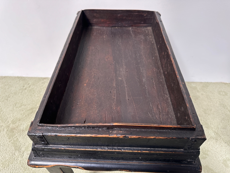 Just Added - Vintage Chinese Wooden Box Table With Metal Hardware 25W X 16D X 26H [Photo 5]