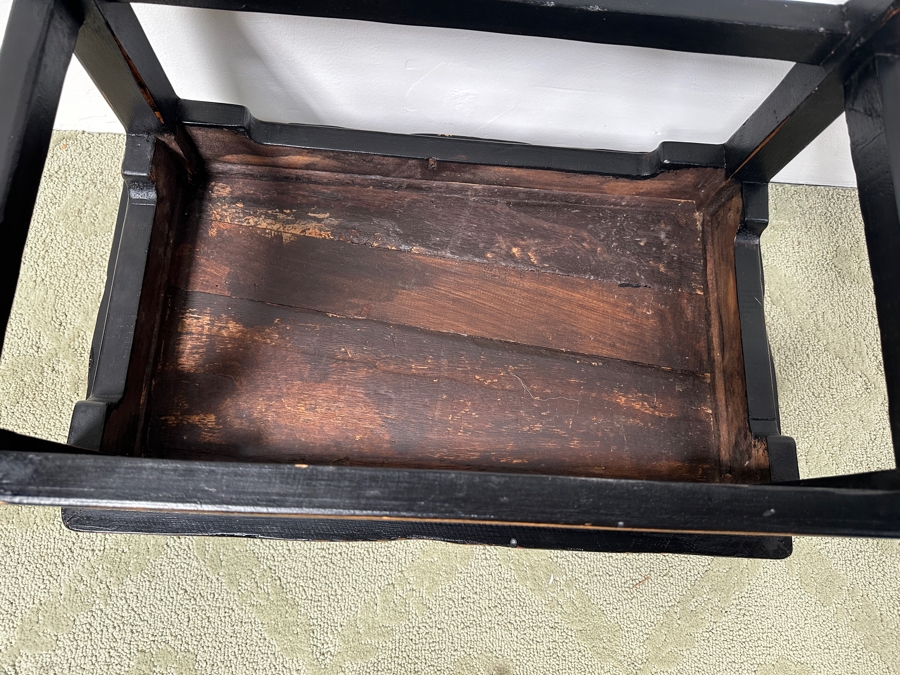 Just Added - Vintage Chinese Wooden Box Table With Metal Hardware 25W X 16D X 26H [Photo 7]