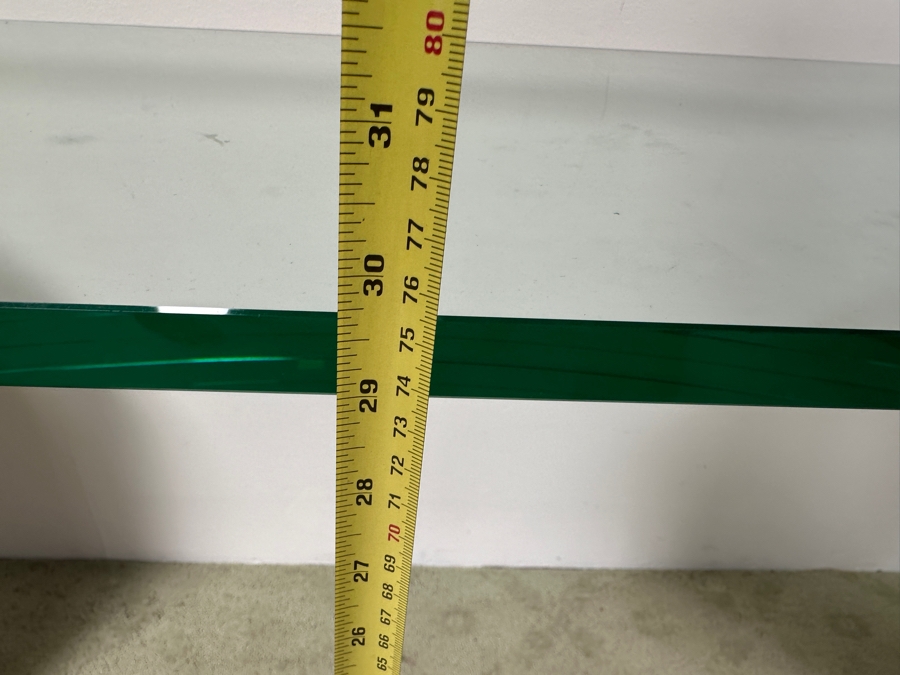 Just Added - Vintage Marquis Collection Of Beverly Hills Natural Fossil Stone Or Seashell Inlay Hand Cut Piece-By-Piece Console Table With Two Pedestals And Glass Top 96W X 22D X 29.5H [Photo 12]