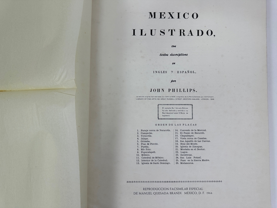 Just Added - Vintage 1964 Large Leather Bound Limited Edition Book Mexico Illustrated In 27 Drawings By John Phillips And A Rider Lithographed By Mess Riders & Walker Folio With 26 Lithographs Of Mexico [Photo 8]
