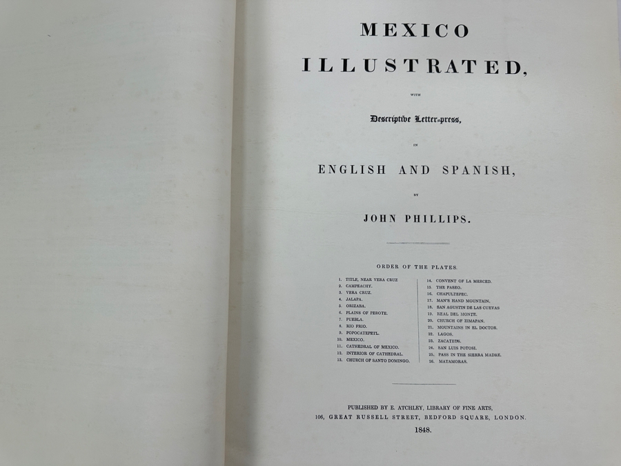 Just Added - Vintage 1964 Large Leather Bound Limited Edition Book Mexico Illustrated In 27 Drawings By John Phillips And A Rider Lithographed By Mess Riders & Walker Folio With 26 Lithographs Of Mexico [Photo 14]