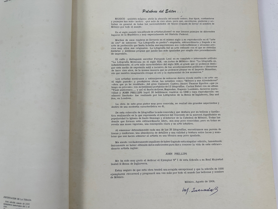Just Added - Vintage 1964 Large Leather Bound Limited Edition Book Mexico Illustrated In 27 Drawings By John Phillips And A Rider Lithographed By Mess Riders & Walker Folio With 26 Lithographs Of Mexico [Photo 12]