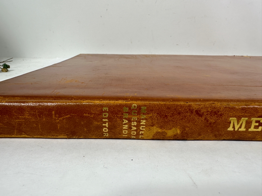 Just Added - Vintage 1964 Large Leather Bound Limited Edition Book Mexico Illustrated In 27 Drawings By John Phillips And A Rider Lithographed By Mess Riders & Walker Folio With 26 Lithographs Of Mexico [Photo 6]